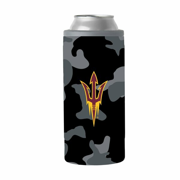 Logo Brands AZ State Black Camo 12oz Slim Can Coolie 107-S12C-X15B